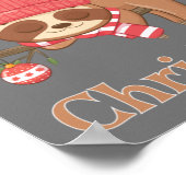 Sugar Cute Sloth Kerstmis Poster (Hoek)