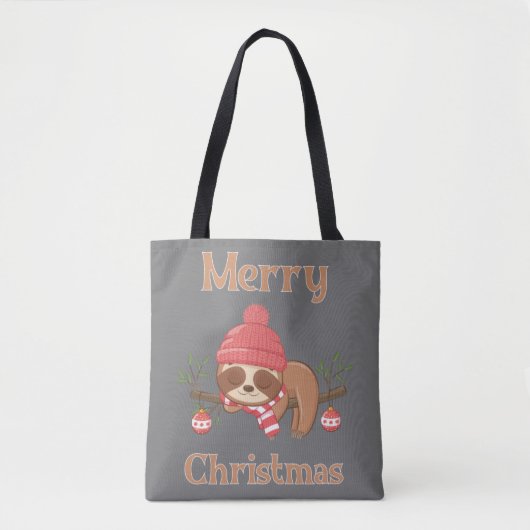 Sugar Cute Sloth Kerstmis Tote Bag (Voorkant)
