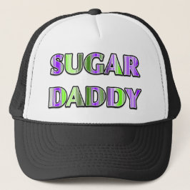 "SUGAR DADDY" Groene en Paarse strepen van Snoep Trucker Pet
