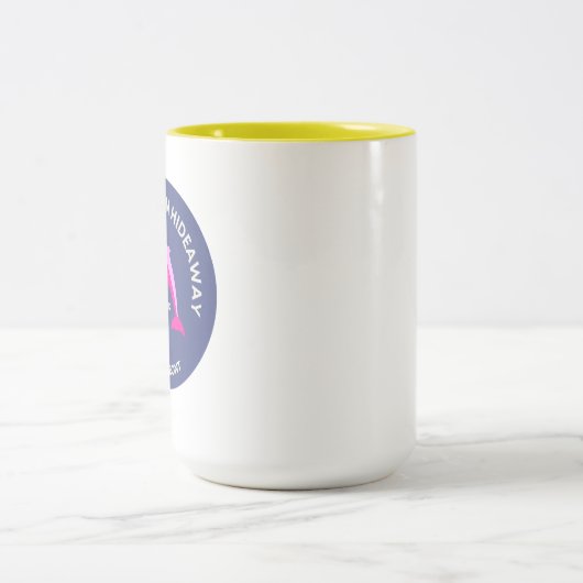 Sugar Dolphin Hideaway Logo Beach Koffie Mok (Center)