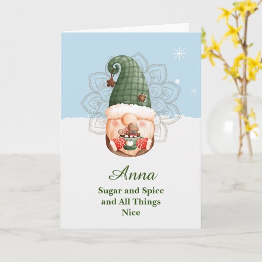 Sugar- en Spice Gnome Mandala-kaart Kaart (Gele Bloem)