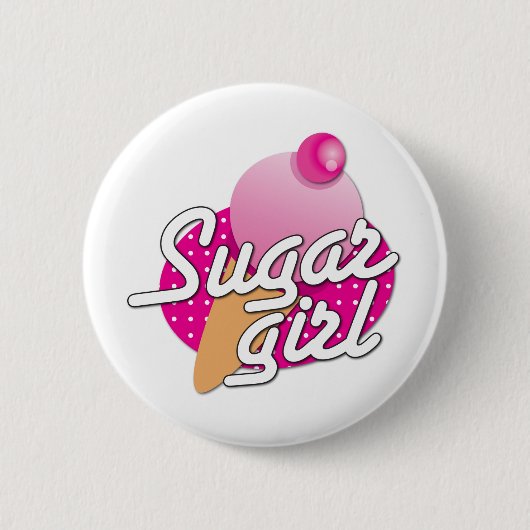 Sugar Girl rockabilly icecream Ronde Button 5,7 Cm (Voorkant)