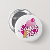 Sugar Girl rockabilly icecream Ronde Button 5,7 Cm (Voorkant /achterkant)