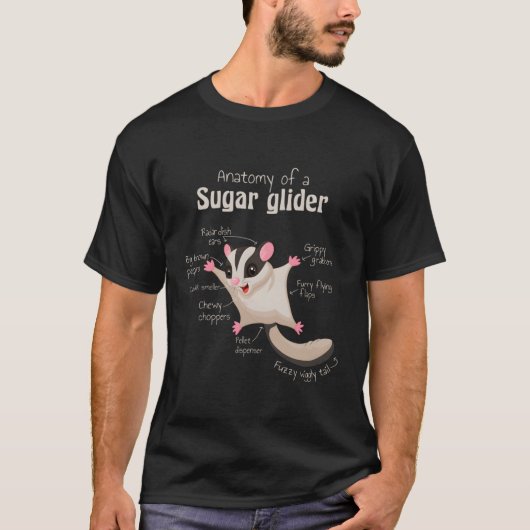 Sugar Glider Anatomy T-shirt (Voorkant)