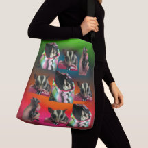 Sugar Glider betegelde all-over-print crossbody ta