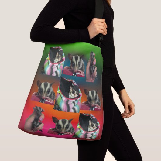 Sugar Glider betegelde all-over-print crossbody ta Crossbody Tas (Dichtbij)