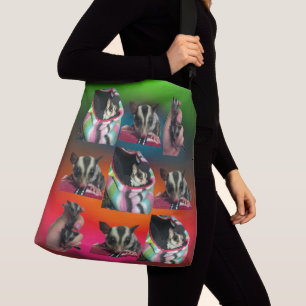 Sugar Glider betegelde all-over-print crossbody ta Tas