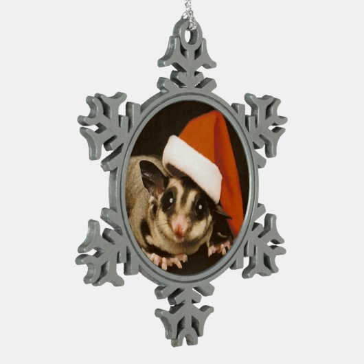 Sugar Glider Christmas Tin Sneeuwvlok Ornament (Links)