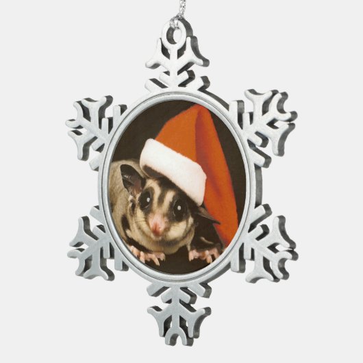 Sugar Glider Christmas Tin Sneeuwvlok Ornament (Rechts)