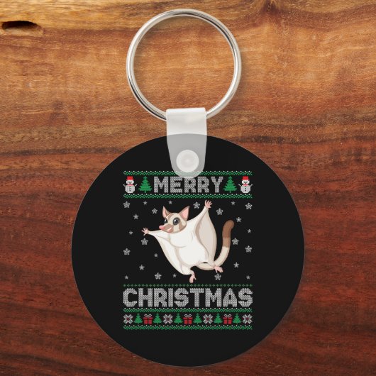 Sugar Glider Dierlijke Mannen Vrouwen Kinder Lelij Sleutelhanger (Voorkant)