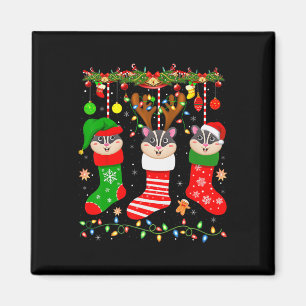 Sugar glider in kerst sokken lichten suikerglijden magneet