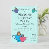 Sugar Glider in Tea Cups Custom Verjaardagsfeest Kaart (Staand voorkant)