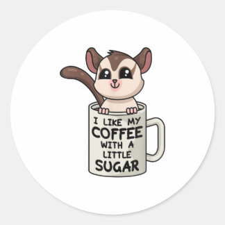 SUGAR GLIDER Koffie met suiker TShirt Ronde Sticker