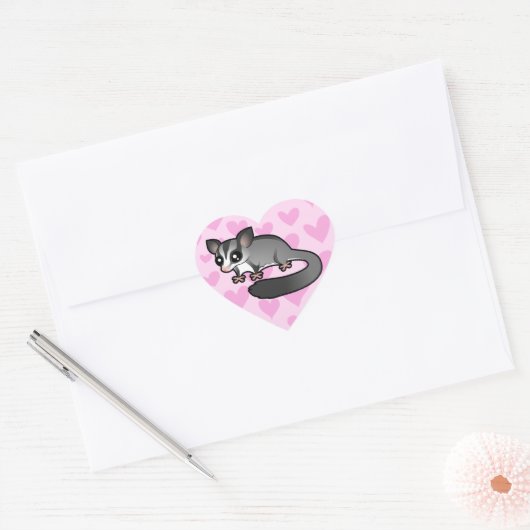 Sugar Glider Love Hart Sticker (Envelop)