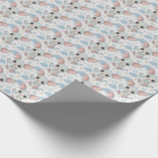 Sugar Glider Schattige Baby Pastel Waterverf Patro Cadeaupapier (Hoek)