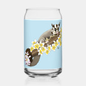 Sugar Glider Schattige Floral Blikvorm Glas (Voorkant)