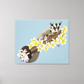 Sugar Glider Schattige Floral Canvas Afdruk (Voorkant)