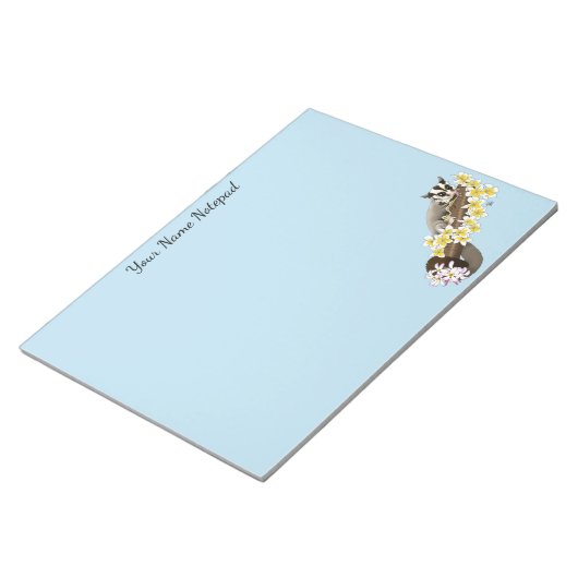 Sugar Glider Schattige Floral Notitieblok (Schuin)