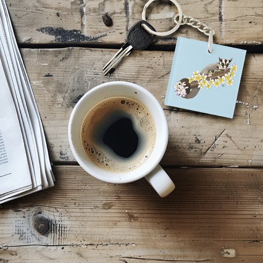 Sugar Glider Schattige Floral Sleutelhanger