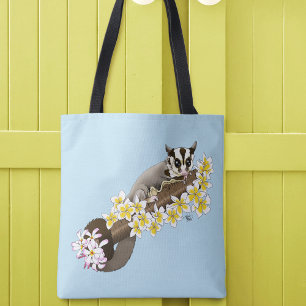Sugar Glider Schattige Floral Tote Bag
