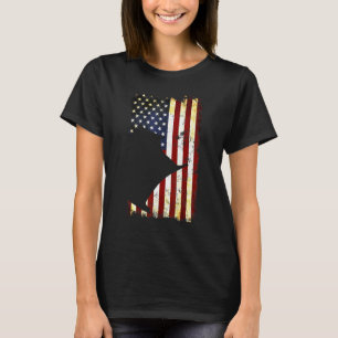Sugar Glider Silhouet Amerikaanse vlag 4th van jul T-shirt