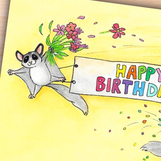 Sugar Gliders Gefeliciteerd Briefkaart