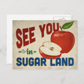 Sugar Land Texas Apple - Vintage Travel Briefkaart (Voorkant / Achterkant)