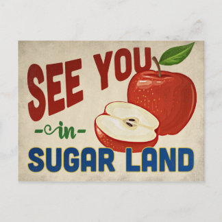 Sugar Land Texas Apple - Vintage Travel Briefkaart