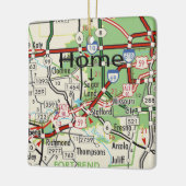 Sugar Land TX Map Keramisch Ornament (Links)