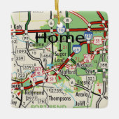 Sugar Land TX Map Keramisch Ornament (Voorkant)