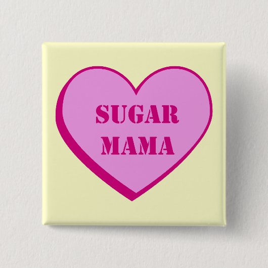 Sugar Mama Vierkante Button 5,1 Cm (Voorkant)