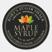 Sugar Maple laat esdoornsiroop bewerkbaar label (Voorkant)