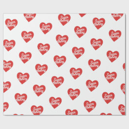 Sugar Mommy Grappige Roze Harten Typografie Cadeaupapier