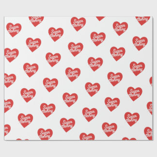 Sugar Mommy Grappige Roze Harten Typografie Cadeaupapier