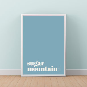 Sugar Mountain North Carolina modern stad poster