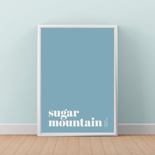 Sugar Mountain North Carolina modern stad poster