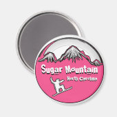 Sugar Mountain North Carolina snowboardmagneet Magneet (Voorkant / Achterkant)