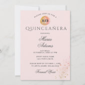 Sugar Pink Boho Beauty Quinceañera Kaart (Achterkant)