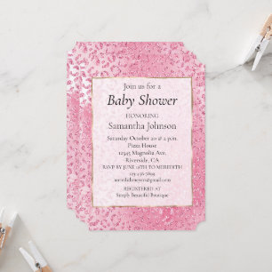 Sugar Pink Glitter Luipaard Print Kaart