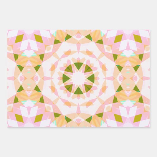 Sugar Pink Spring Groene Ster Baby Meisjes Verjaar Inpakpapier Vel (Voorkant 3)