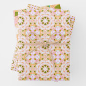 Sugar Pink Spring Groene Ster Baby Meisjes Verjaar Inpakpapier Vel (In situ)