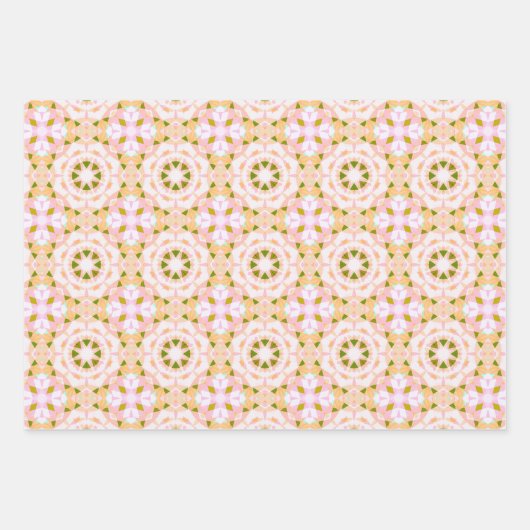 Sugar Pink Spring Groene Ster Baby Meisjes Verjaar Inpakpapier Vel (Voorkant)