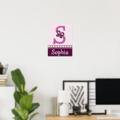Sugar Plum Butterfly Letter & Name Wall Art Poster (Thuiskantoor)