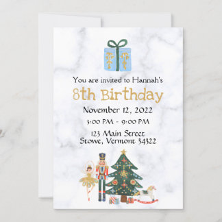 Sugar Plum Custom Nutcracker Birthday Invitation Kaart