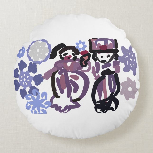 Sugar plum dance  rond kussen (Voorkant)