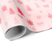 Sugar Plum Dreams Pink Christmas Cadeaupapier (Rol Hoek)