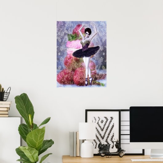 Sugar Plum Fairy Ballerina Fantasy Art Poster (Thuiskantoor)