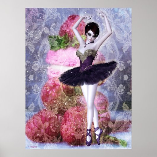 Sugar Plum Fairy Ballerina Fantasy Art Poster (Voorkant)
