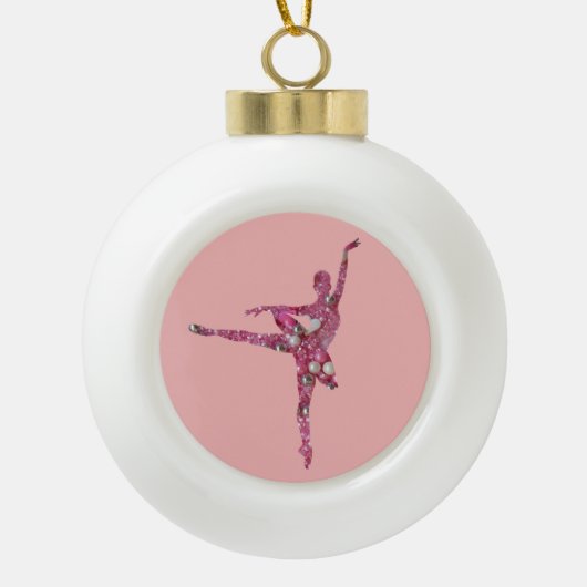 Sugar Plum Fairy Ballerina Keramische Bal Ornament (Voorkant)