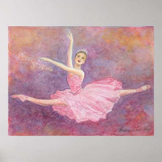 Sugar Plum Fairy Ballet Art Print (Voorkant)